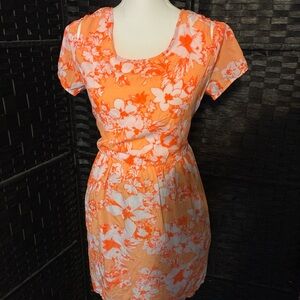 Joe Boxer Vibrant Orange and White Midi Dress